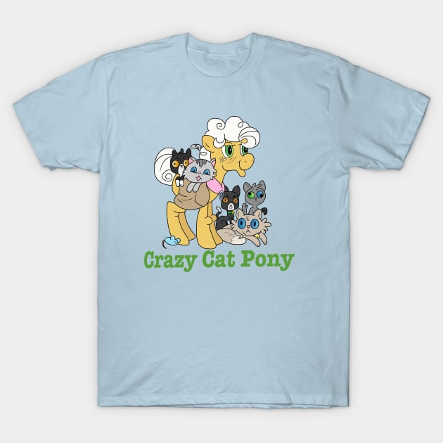 Crazy Cat Pony T-Shirt by AmyNewBlue